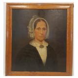 Framed oil on board - portrait of a woman - approx