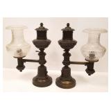 Pair of antique Harris & Stanwood Boston brass