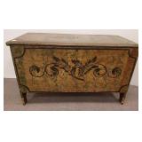 Antique handpainted wooden chest 20 1/2" h x 16" w