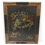 Antique still life oil on canvas in gilt frame
