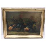 Antique M.L. Walling signed still life oil on