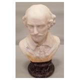 Marble 13 1/2" bust of a man - Shakespeare on