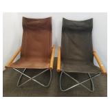 Pair Takeshi Nii folding rocking chairs 34"h x 23