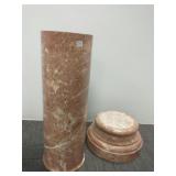 2 piece marble pedestal(missing top section) 34"