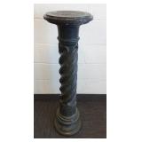 3 piece marble pedestal (as is: top repaired &