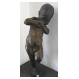 Signed bronze figure of a child - 26" high (drill