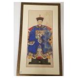 Framed Chinese ancestral painting 20" x 35" O.D.