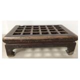 Antique Chinese wood footstool (as seen-chip) 12"