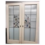 2 matching doors with stained glass - 30" x 80"
