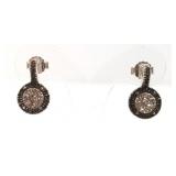 Sterling silver earrings set with druzy quartz &