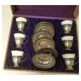 6 piece sterling silver & Rosenthal china