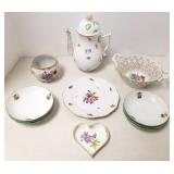 11 pieces Herend china - teapot, bowls, etc.