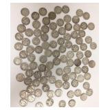 100 U.S. 90% silver dimes including Mercury &