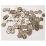 Group of U.S. 90% silver Mercury dimes - 96 coins