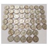 Group of U.S. silver Washington quarters - 50