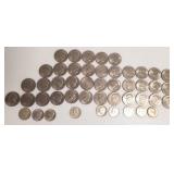 38 U.S. Eisenhower dollars & 9 half dollars