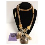 Melanie DeLuca sterling & bone bead necklace-