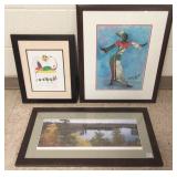 3 framed items-Brandenberg pencil signed photo