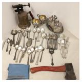 Group of assorted silverplate flatware, weighted