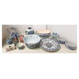 Group of assorted blue, etc. Delftware - charger,
