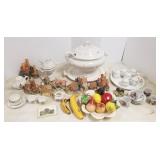 Group including ironstone tureen, assorted china,