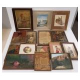 Oil paintings, signed watercolors, vintage prints,