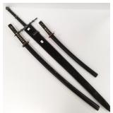 2 antique style swords with dragons on blades &