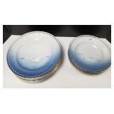 8 B & G reticulated 10" plates & 8 1/2" bowls (5)