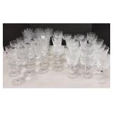 Large group of cut goblets-several patterns
