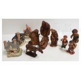 Group of 3 David Winter cottages, Anri Nativity