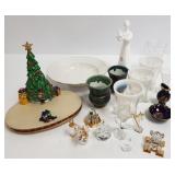 Group including opalescent glass, small crystal