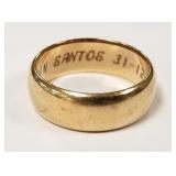 14K wide band - 7.3 grams - size 8