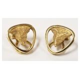 Pair of 18K gold clip earrings - 5.4 grams