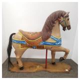 Carved & painted wood carousel style horse - 30" h