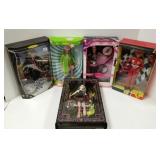 5 Barbie dolls with boxes - Hard Rock Cafe,