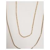 2 - approx. 30" gold chains including 1 - 18K &