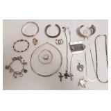 Group of sterling, etc. jewelry including Omega