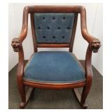 Carved antique lion head rocker