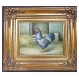M. Ross framed signed oil painting on canvas -