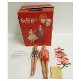 1962 Barbie doll, 1963 Ken (as seen) & 1963 trunk