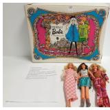 1968 Barbie doll case & 3 Barbies -1970, 1971 &