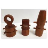 3 Mid-Century Modern teak spice mills - Peugeot,