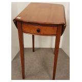 Mahogany drop leaf table with drawer 16" x 22" x