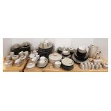 Large set of UCAGCO wild rice stoneware