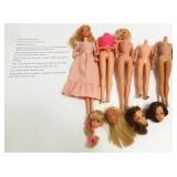 Group of vintage Barbie doll bodies, heads, etc.