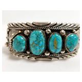 Signed Begaye sterling silver cuff bracelet -