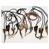 10 bolo ties incl. 2 sterling, 8 inlaid, etc. -