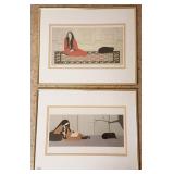 2 framed Will Barnet prints - Soliloquy & Aurora