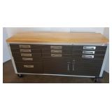 Ultra HD rolling tool cabinet w/ wood top