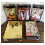 5 Barbie dolls w/ boxes - I Love Lucy & Scarlett